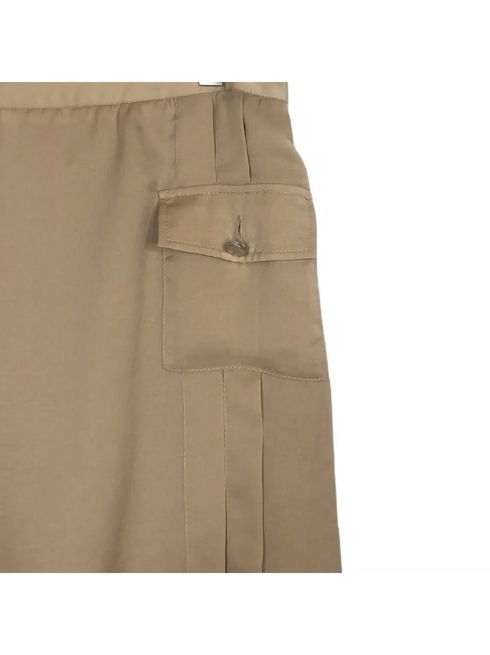 TORY Burch bubble hem pleated pocket skirt SZ 8 Tan